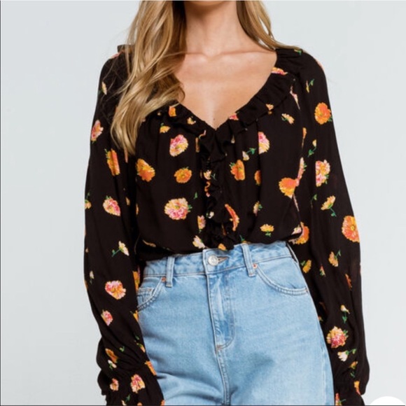 ⚠️Gone Today⚠️ Free People Floral Print Bodysuit - Picture 2 of 15